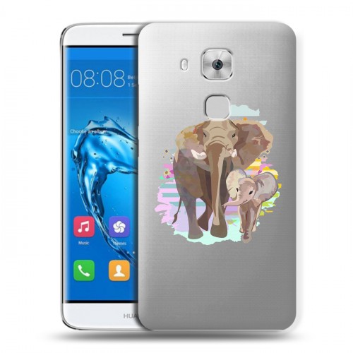 Полупрозрачный дизайнерский пластиковый чехол для Huawei Nova Plus Прозрачные слоны