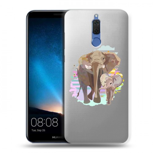 Полупрозрачный дизайнерский пластиковый чехол для Huawei Nova 2i Прозрачные слоны