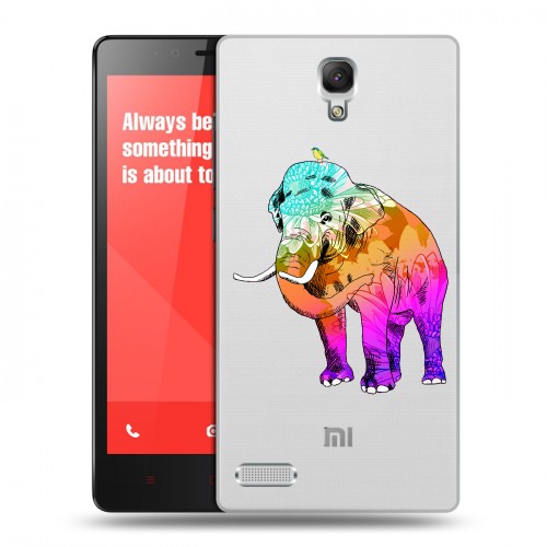 Полупрозрачный дизайнерский силиконовый чехол для Xiaomi RedMi Note Прозрачные слоны