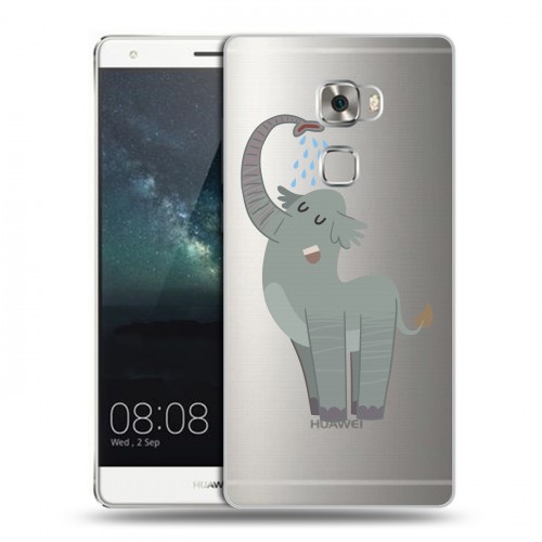 Полупрозрачный дизайнерский пластиковый чехол для Huawei Mate S Прозрачные слоны