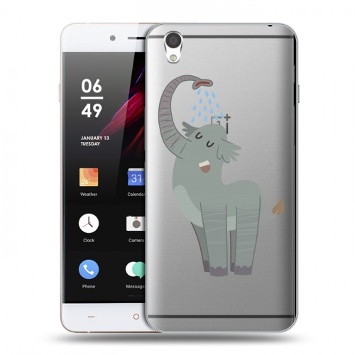 Полупрозрачный дизайнерский пластиковый чехол для OnePlus X Прозрачные слоны