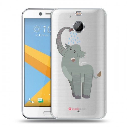 Полупрозрачный дизайнерский пластиковый чехол для HTC 10 evo Прозрачные слоны