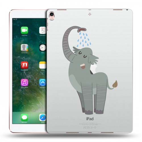 Полупрозрачный дизайнерский пластиковый чехол для Ipad Pro 10.5 Прозрачные слоны