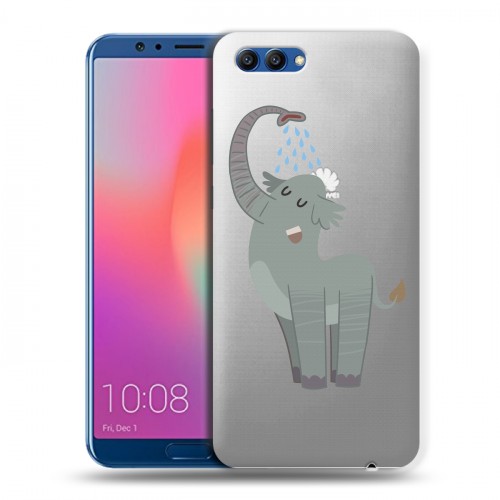 Полупрозрачный дизайнерский пластиковый чехол для Huawei Honor View 10 Прозрачные слоны