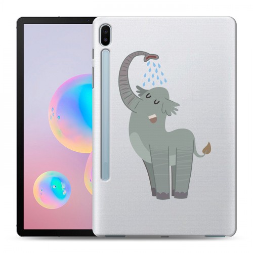 Полупрозрачный дизайнерский пластиковый чехол для Samsung Galaxy Tab S6 Прозрачные слоны