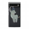 Полупрозрачный дизайнерский силиконовый чехол для Google Pixel 6 Прозрачные слоны