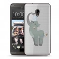 Полупрозрачный дизайнерский пластиковый чехол для HTC Desire 700 Прозрачные слоны