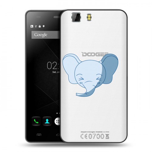 Полупрозрачный дизайнерский пластиковый чехол для Doogee X5 Прозрачные слоны