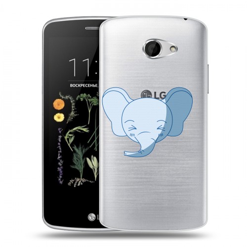 Полупрозрачный дизайнерский силиконовый чехол для LG K5 Прозрачные слоны