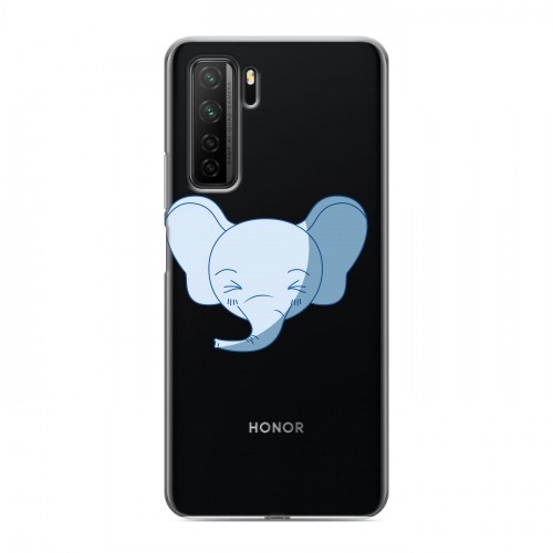 Полупрозрачный дизайнерский силиконовый с усиленными углами чехол для Huawei Honor 30S Прозрачные слоны