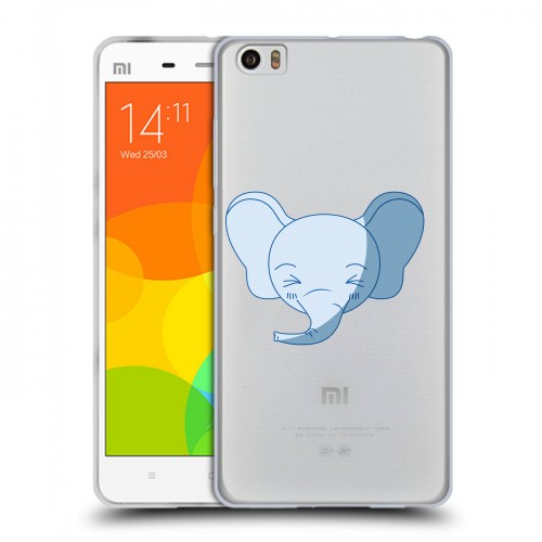 Полупрозрачный дизайнерский силиконовый чехол для Xiaomi Mi Note Прозрачные слоны