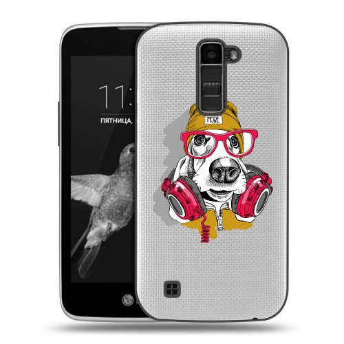 Полупрозрачный дизайнерский пластиковый чехол для LG K7 Прозрачные собаки