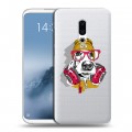 Полупрозрачный дизайнерский силиконовый чехол для Meizu 16th Plus Прозрачные собаки