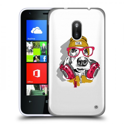 Полупрозрачный дизайнерский пластиковый чехол для Nokia Lumia 620 Прозрачные собаки