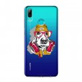 Полупрозрачный дизайнерский пластиковый чехол для Huawei Y7 (2019) Прозрачные собаки