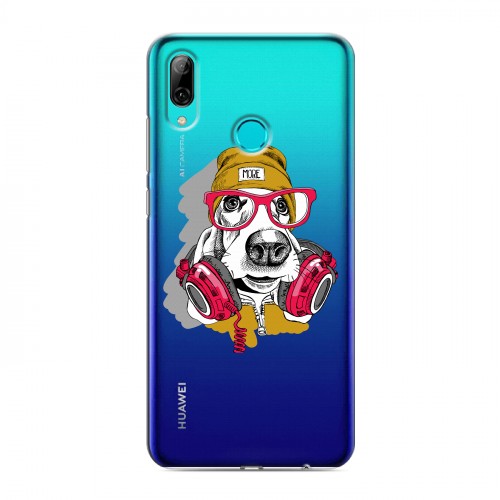 Полупрозрачный дизайнерский пластиковый чехол для Huawei Y7 (2019) Прозрачные собаки