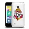 Полупрозрачный дизайнерский пластиковый чехол для Nokia Lumia 530 Прозрачные собаки