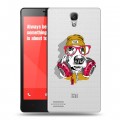 Полупрозрачный дизайнерский пластиковый чехол для Xiaomi RedMi Note Прозрачные собаки