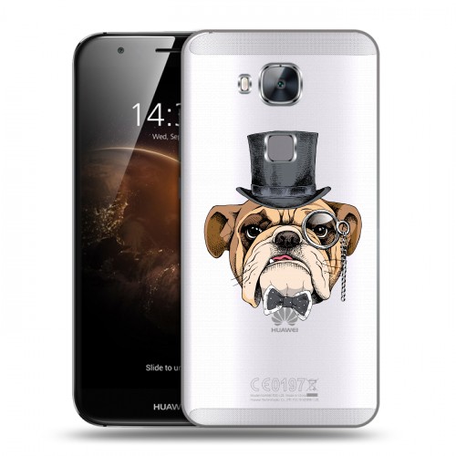 Полупрозрачный дизайнерский пластиковый чехол для Huawei G8 Прозрачные собаки