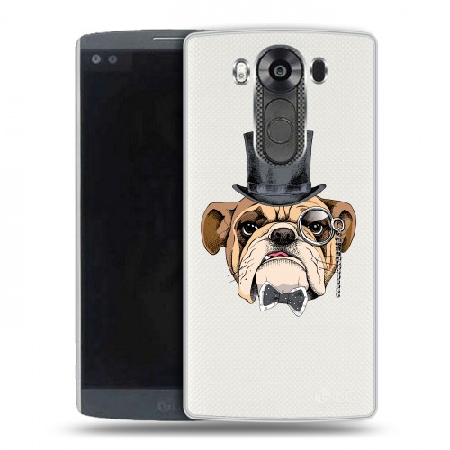 Полупрозрачный дизайнерский пластиковый чехол для LG V10 Прозрачные собаки