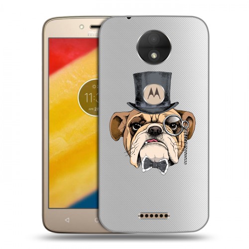 Полупрозрачный дизайнерский пластиковый чехол для Motorola Moto C Прозрачные собаки