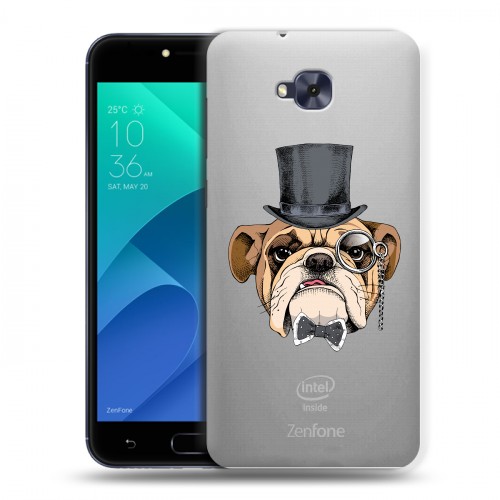 Полупрозрачный дизайнерский пластиковый чехол для ASUS ZenFone 4 Selfie Прозрачные собаки