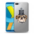 Полупрозрачный дизайнерский пластиковый чехол для Huawei Honor 9 Lite Прозрачные собаки