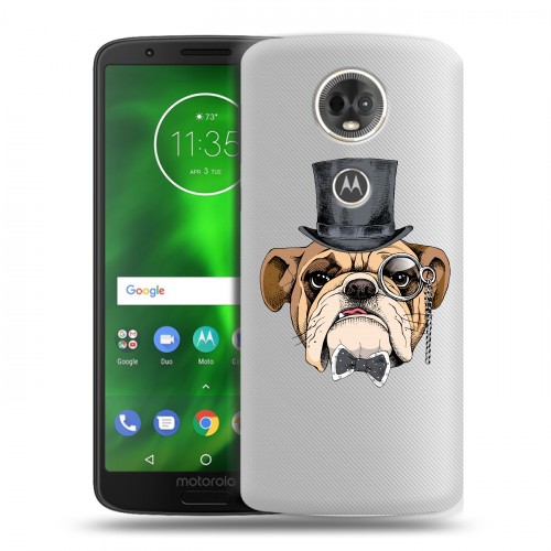 Полупрозрачный дизайнерский пластиковый чехол для Motorola Moto E5 Plus Прозрачные собаки