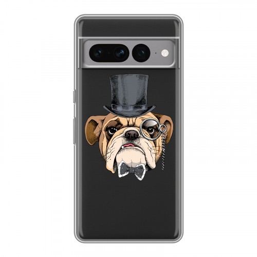 Полупрозрачный дизайнерский силиконовый с усиленными углами чехол для Google Pixel 7 Pro Прозрачные собаки