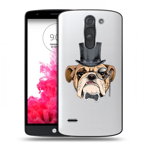 Полупрозрачный дизайнерский пластиковый чехол для LG G3 Stylus Прозрачные собаки