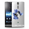 Полупрозрачный дизайнерский пластиковый чехол для Sony Xperia S Прозрачные собаки