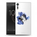 Полупрозрачный дизайнерский пластиковый чехол для Sony Xperia XZs Прозрачные собаки