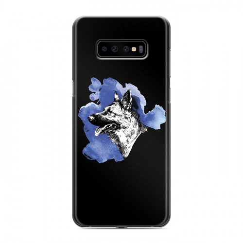 Полупрозрачный дизайнерский пластиковый чехол для Samsung Galaxy S10 Plus Прозрачные собаки