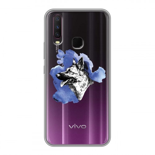 Полупрозрачный дизайнерский силиконовый чехол для Vivo Y17 Прозрачные собаки