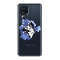 Полупрозрачный дизайнерский пластиковый чехол для Samsung Galaxy A22 Прозрачные собаки