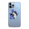 Полупрозрачный дизайнерский силиконовый чехол для Iphone 13 Pro Max Прозрачные собаки
