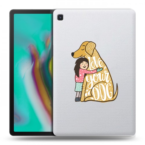 Полупрозрачный дизайнерский пластиковый чехол для Samsung Galaxy Tab S5e Прозрачные собаки