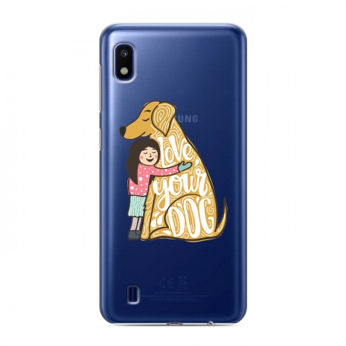 Полупрозрачный дизайнерский пластиковый чехол для Samsung Galaxy A10 Прозрачные собаки
