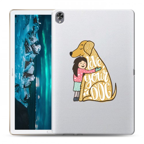 Полупрозрачный дизайнерский пластиковый чехол для Huawei MediaPad M6 10.8 Прозрачные собаки