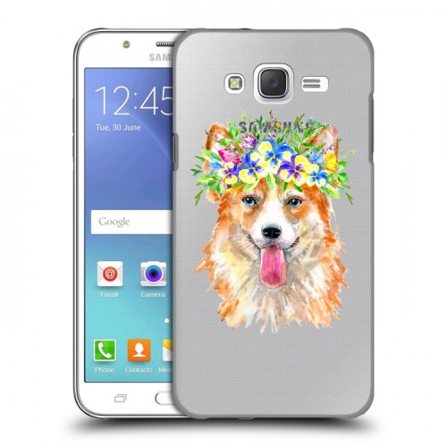 Полупрозрачный дизайнерский пластиковый чехол для Samsung Galaxy J5 Прозрачные собаки