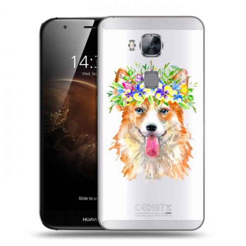 Полупрозрачный дизайнерский пластиковый чехол для Huawei G8 Прозрачные собаки
