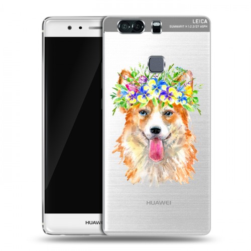 Полупрозрачный дизайнерский пластиковый чехол для Huawei P9 Plus Прозрачные собаки