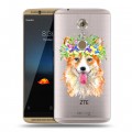 Полупрозрачный дизайнерский пластиковый чехол для ZTE Axon 7 Прозрачные собаки