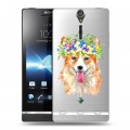 Полупрозрачный дизайнерский пластиковый чехол для Sony Xperia S Прозрачные собаки