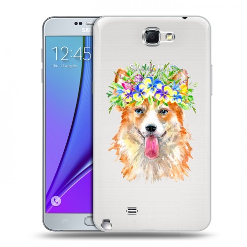 Полупрозрачный дизайнерский пластиковый чехол для Samsung Galaxy Note 2 Прозрачные собаки