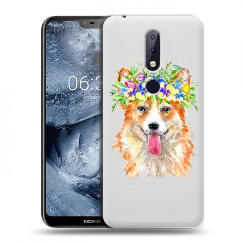 Полупрозрачный дизайнерский пластиковый чехол для Nokia 6.1 Plus Прозрачные собаки