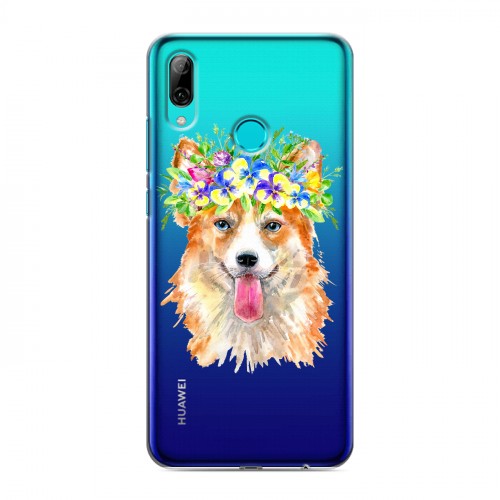 Полупрозрачный дизайнерский пластиковый чехол для Huawei P Smart (2019) Прозрачные собаки