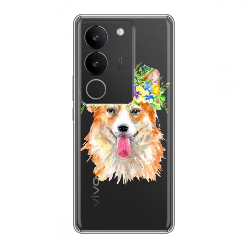Полупрозрачный дизайнерский силиконовый чехол для Vivo S17 Прозрачные собаки