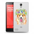 Полупрозрачный дизайнерский силиконовый чехол для Xiaomi RedMi Note Прозрачные собаки