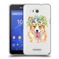 Полупрозрачный дизайнерский пластиковый чехол для Sony Xperia E4g Прозрачные собаки